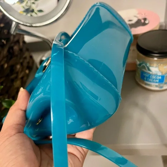 GUC Furla jelly Teal Mini Bag and dust bag - Picture 2 of 4